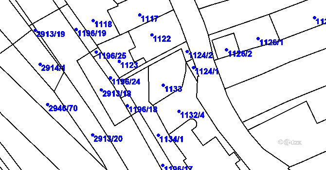 Parcela st. 1133 v KÚ Brušperk, Katastrální mapa