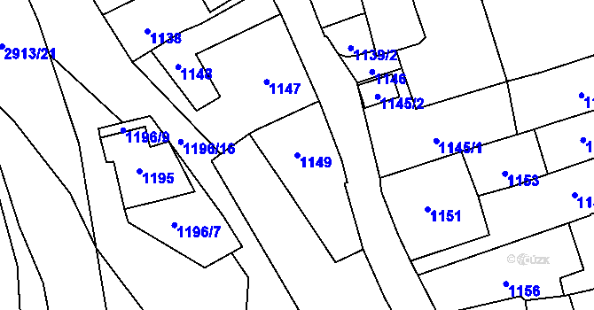 Parcela st. 1149 v KÚ Brušperk, Katastrální mapa