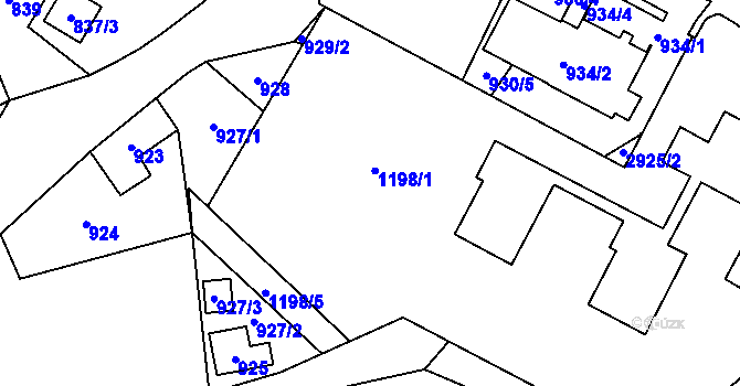 Parcela st. 1198/1 v KÚ Brušperk, Katastrální mapa
