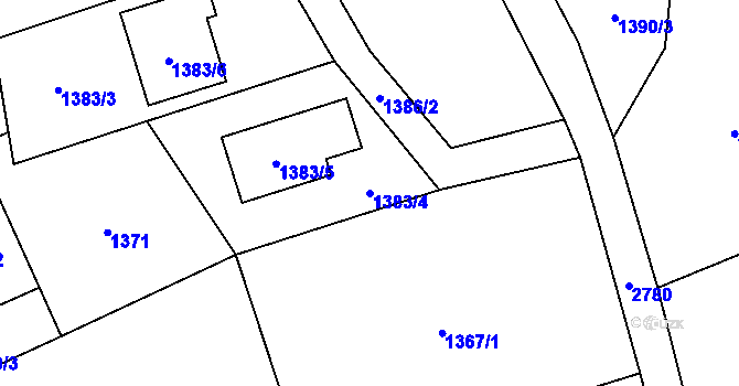 Parcela st. 1383/4 v KÚ Brušperk, Katastrální mapa