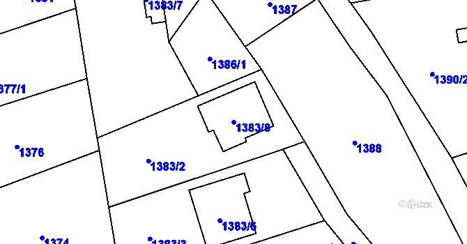 Parcela st. 1383/8 v KÚ Brušperk, Katastrální mapa