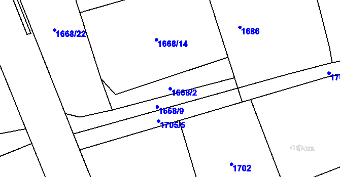 Parcela st. 1668/2 v KÚ Brušperk, Katastrální mapa