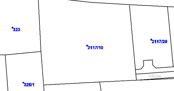 Parcela st. 2117/10 v KÚ Brušperk, Katastrální mapa