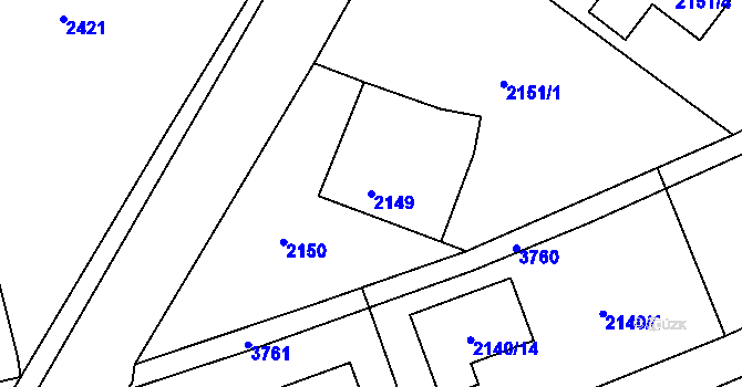 Parcela st. 2149 v KÚ Brušperk, Katastrální mapa