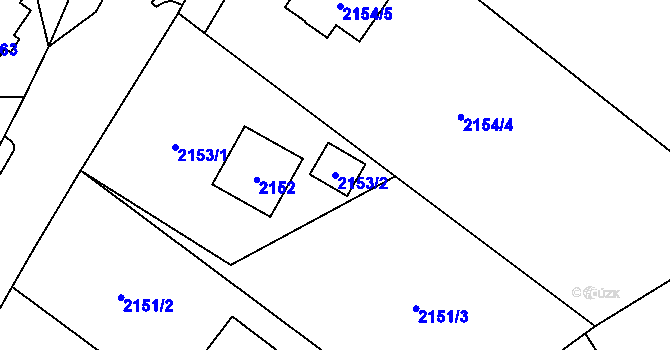 Parcela st. 2153/2 v KÚ Brušperk, Katastrální mapa