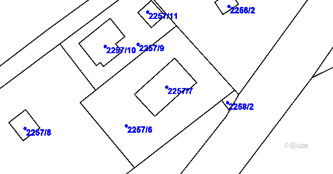 Parcela st. 2257/7 v KÚ Brušperk, Katastrální mapa