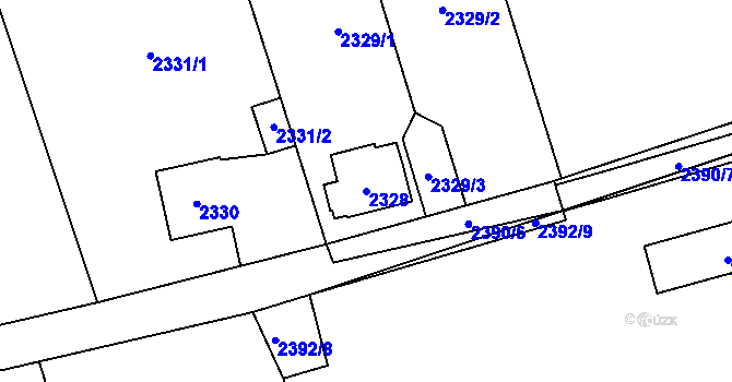 Parcela st. 2328 v KÚ Brušperk, Katastrální mapa