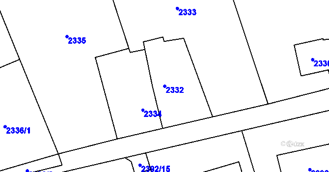 Parcela st. 2332 v KÚ Brušperk, Katastrální mapa