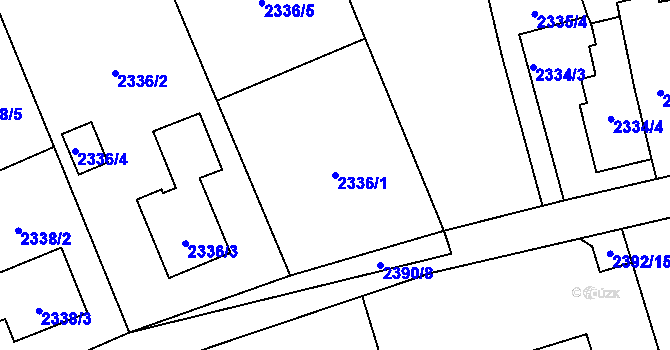 Parcela st. 2336/1 v KÚ Brušperk, Katastrální mapa