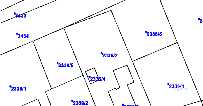 Parcela st. 2336/2 v KÚ Brušperk, Katastrální mapa