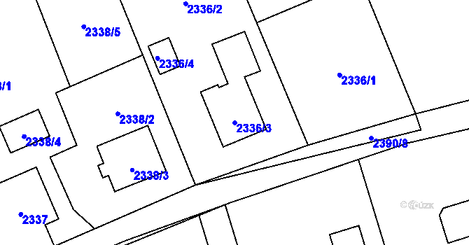 Parcela st. 2336/3 v KÚ Brušperk, Katastrální mapa