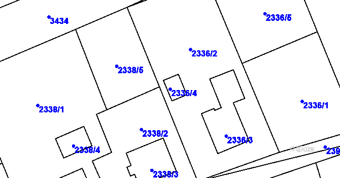 Parcela st. 2336/4 v KÚ Brušperk, Katastrální mapa