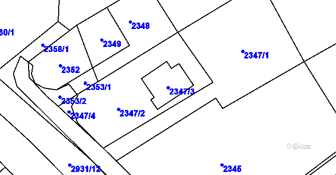 Parcela st. 2347/3 v KÚ Brušperk, Katastrální mapa