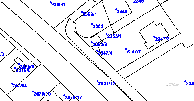 Parcela st. 2347/4 v KÚ Brušperk, Katastrální mapa