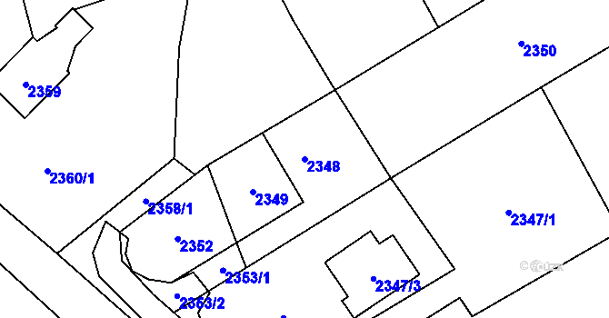 Parcela st. 2348 v KÚ Brušperk, Katastrální mapa