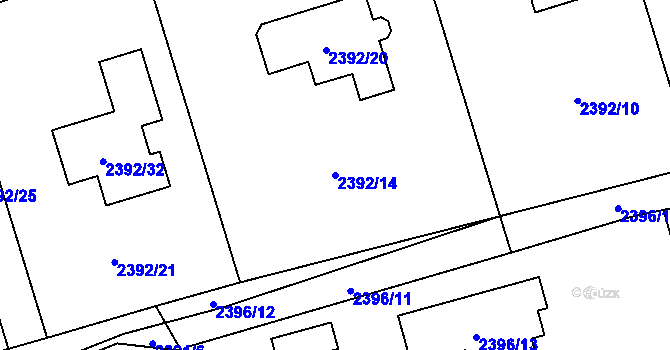 Parcela st. 2392/14 v KÚ Brušperk, Katastrální mapa