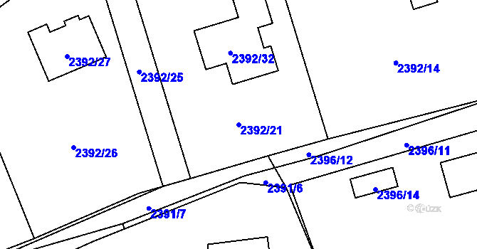Parcela st. 2392/21 v KÚ Brušperk, Katastrální mapa