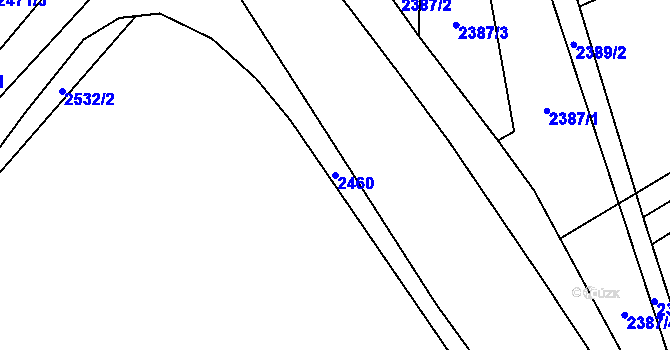 Parcela st. 2460 v KÚ Brušperk, Katastrální mapa
