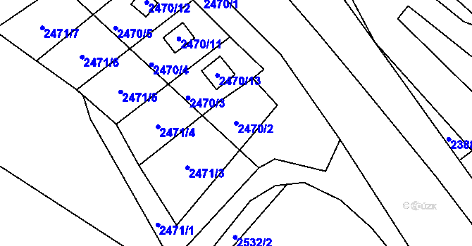 Parcela st. 2470/2 v KÚ Brušperk, Katastrální mapa