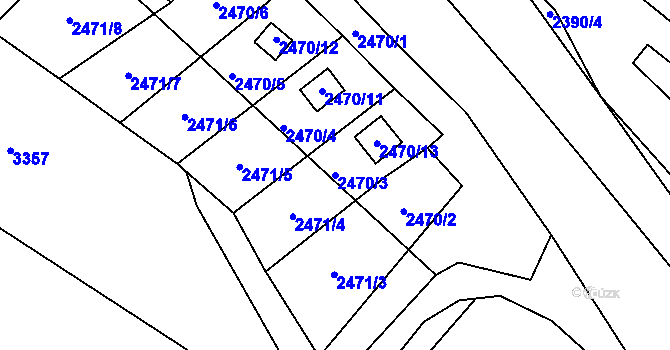 Parcela st. 2470/3 v KÚ Brušperk, Katastrální mapa