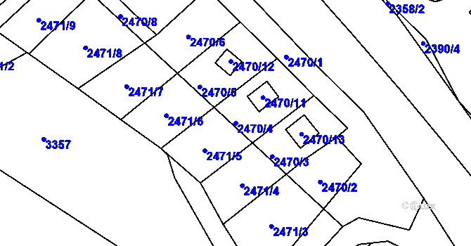 Parcela st. 2470/4 v KÚ Brušperk, Katastrální mapa