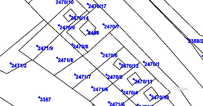 Parcela st. 2470/6 v KÚ Brušperk, Katastrální mapa