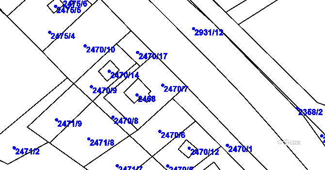 Parcela st. 2470/7 v KÚ Brušperk, Katastrální mapa