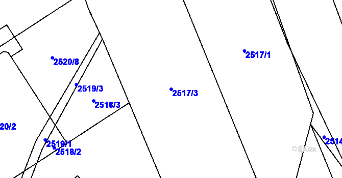 Parcela st. 2517/3 v KÚ Brušperk, Katastrální mapa
