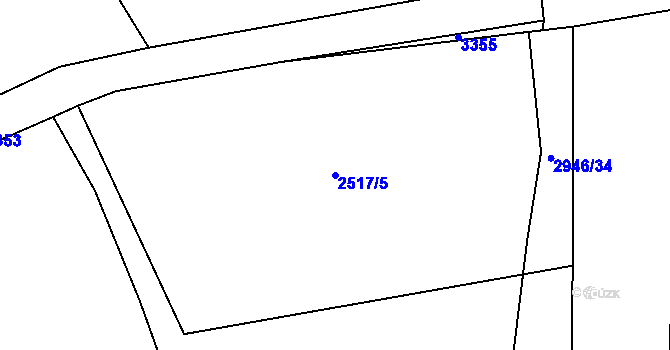 Parcela st. 2517/5 v KÚ Brušperk, Katastrální mapa
