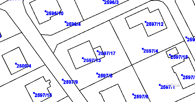 Parcela st. 2597/17 v KÚ Brušperk, Katastrální mapa