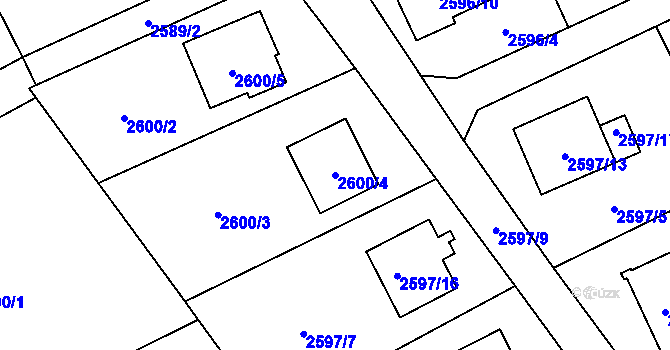 Parcela st. 2600/4 v KÚ Brušperk, Katastrální mapa