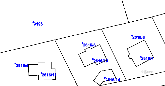 Parcela st. 2616/5 v KÚ Brušperk, Katastrální mapa