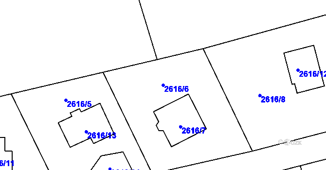 Parcela st. 2616/6 v KÚ Brušperk, Katastrální mapa
