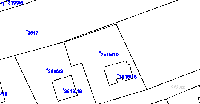 Parcela st. 2616/10 v KÚ Brušperk, Katastrální mapa