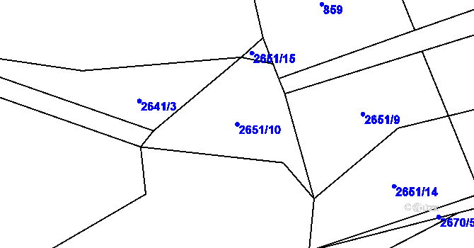Parcela st. 2651/10 v KÚ Brušperk, Katastrální mapa