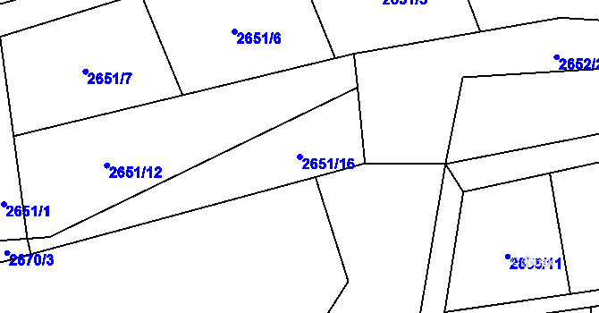 Parcela st. 2651/16 v KÚ Brušperk, Katastrální mapa