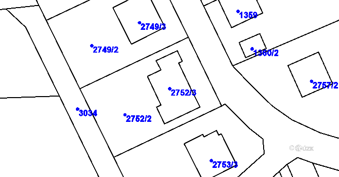 Parcela st. 2752/3 v KÚ Brušperk, Katastrální mapa