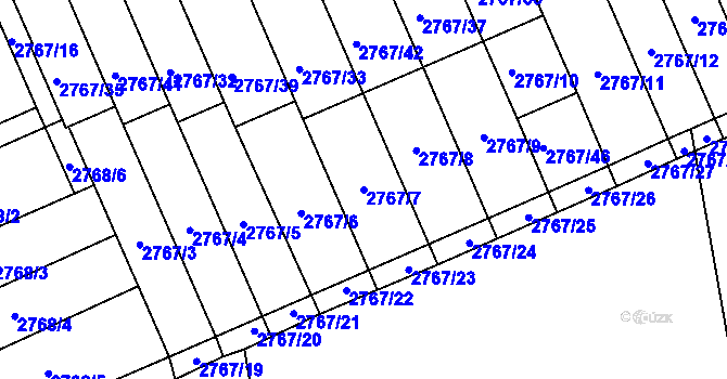 Parcela st. 2767/7 v KÚ Brušperk, Katastrální mapa