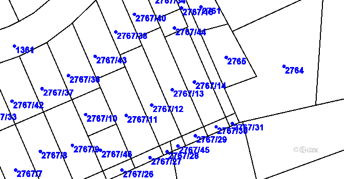 Parcela st. 2767/13 v KÚ Brušperk, Katastrální mapa