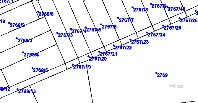 Parcela st. 2767/21 v KÚ Brušperk, Katastrální mapa