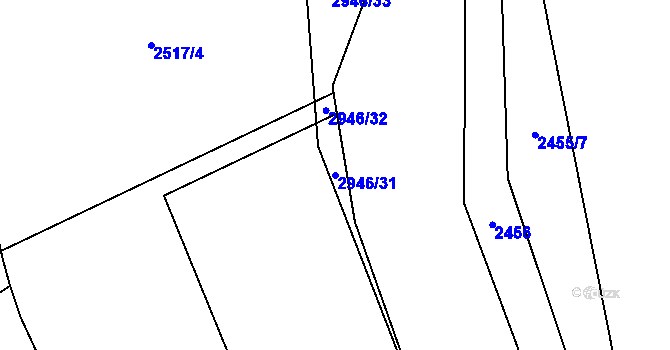 Parcela st. 2946/31 v KÚ Brušperk, Katastrální mapa