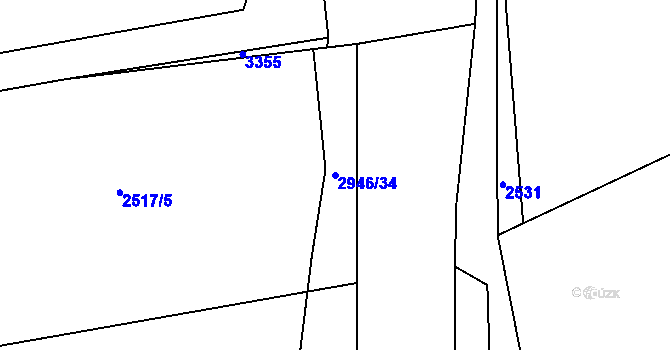 Parcela st. 2946/34 v KÚ Brušperk, Katastrální mapa