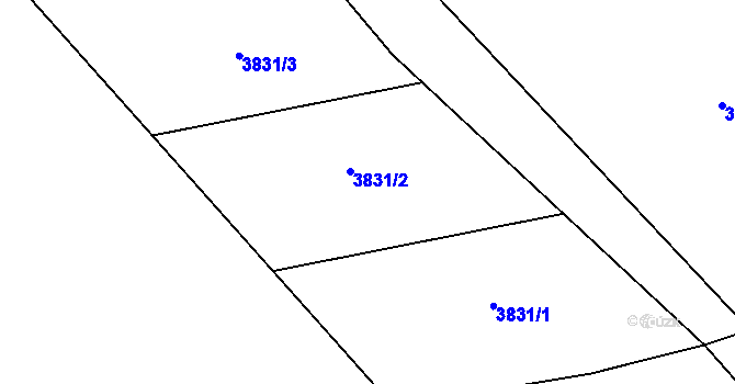 Parcela st. 3831 v KÚ Brušperk, Katastrální mapa