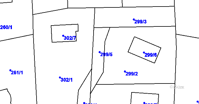 Parcela st. 299/5 v KÚ Brušperk, Katastrální mapa
