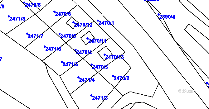 Parcela st. 2470/13 v KÚ Brušperk, Katastrální mapa