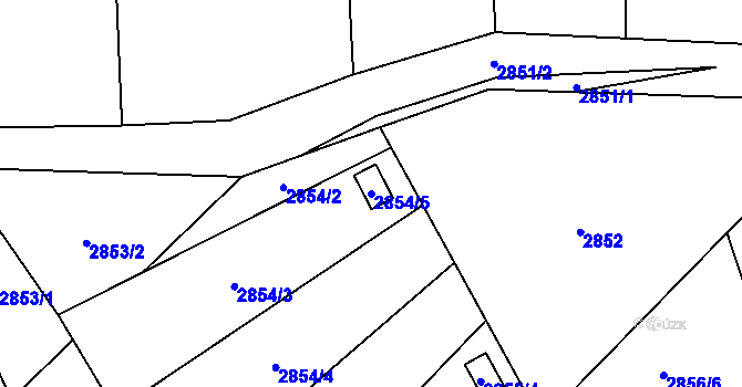 Parcela st. 2854/5 v KÚ Brušperk, Katastrální mapa