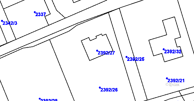Parcela st. 2392/27 v KÚ Brušperk, Katastrální mapa