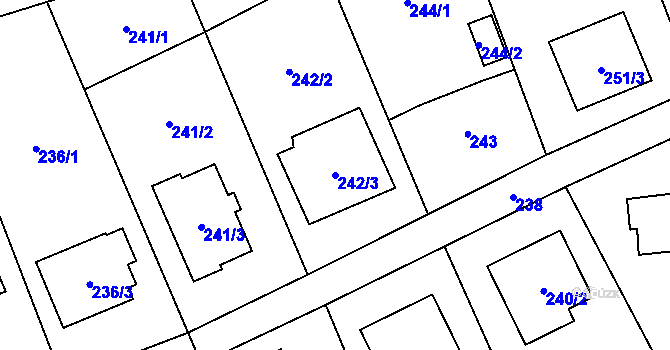 Parcela st. 242/3 v KÚ Brušperk, Katastrální mapa