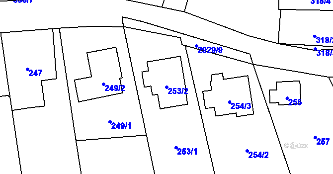 Parcela st. 253/2 v KÚ Brušperk, Katastrální mapa