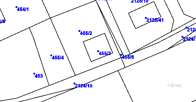 Parcela st. 455/3 v KÚ Brušperk, Katastrální mapa